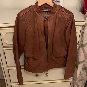 Brown leather jacket
